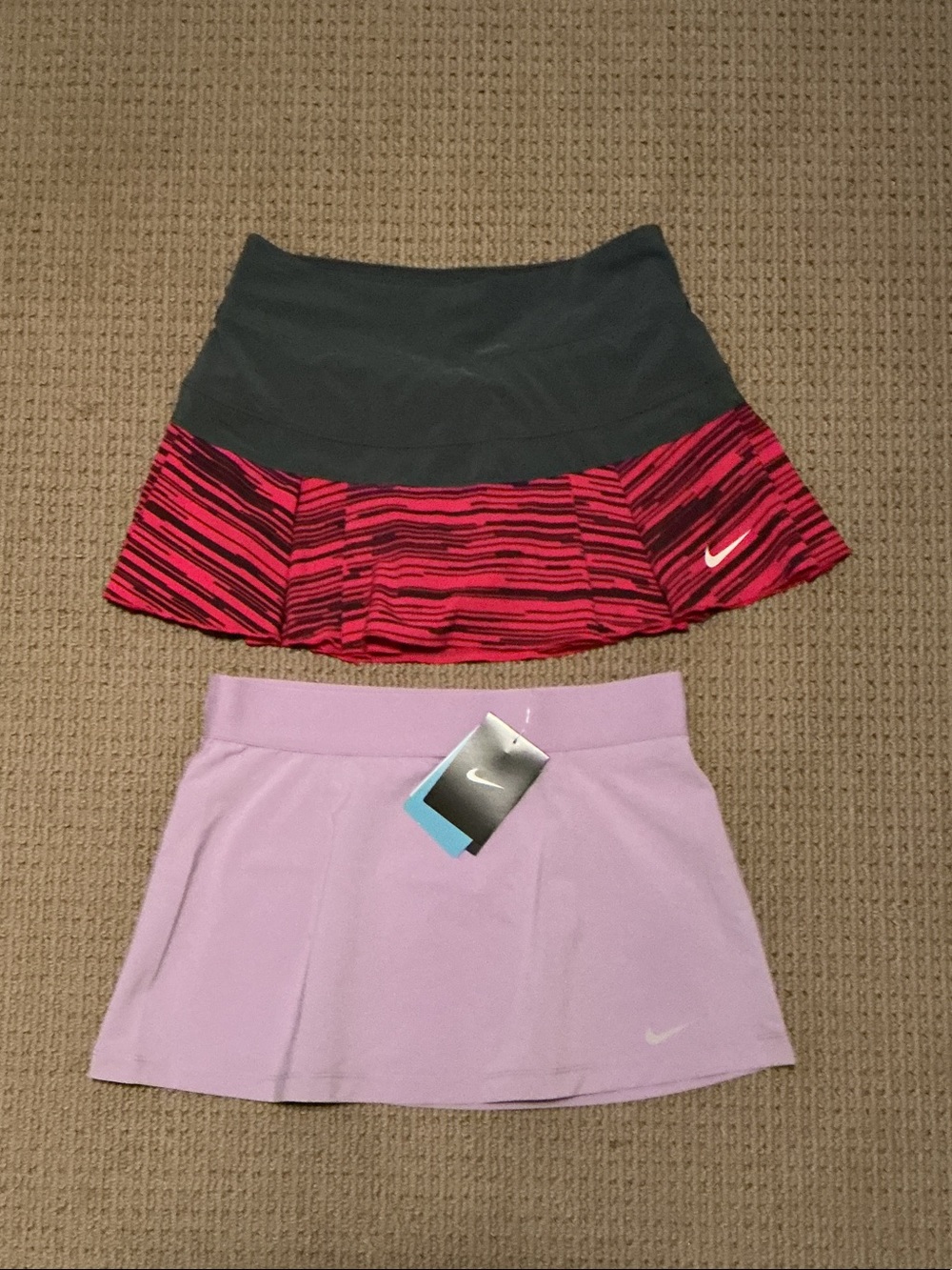 Nike Women's Pink Patterned and Lavender Athletic Skirts - 2-Pack